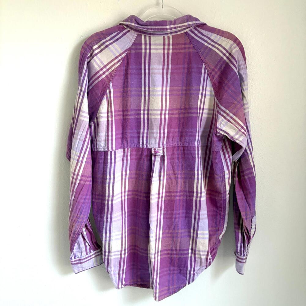 The North Face | Women’s Purple Lavender Plaid Soft Flannel Button Up Shirt Sz M - Picture 7 of 8